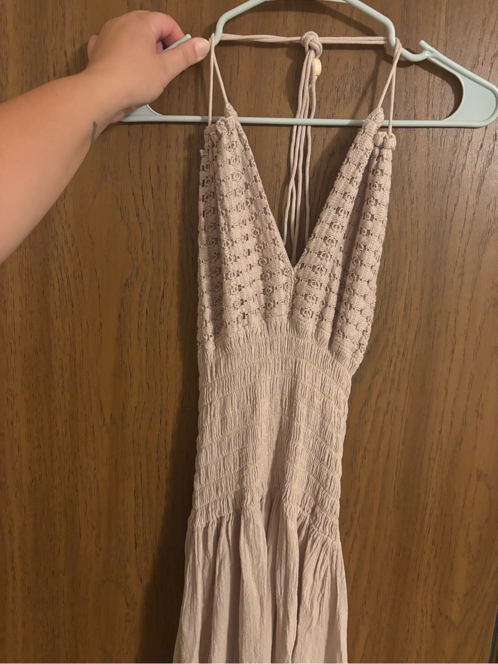 Women’s Smocked Maxi Dress in Light Mauve